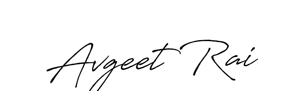 Create a beautiful signature design for name Avgeet Rai. With this signature (Antro_Vectra_Bolder) fonts, you can make a handwritten signature for free. Avgeet Rai signature style 7 images and pictures png