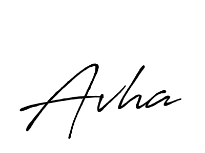 Design your own signature with our free online signature maker. With this signature software, you can create a handwritten (Antro_Vectra_Bolder) signature for name Avha. Avha signature style 7 images and pictures png