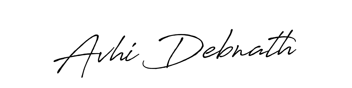 How to make Avhi Debnath name signature. Use Antro_Vectra_Bolder style for creating short signs online. This is the latest handwritten sign. Avhi Debnath signature style 7 images and pictures png