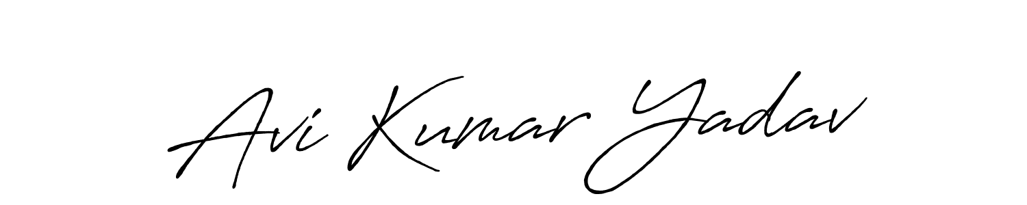 Make a beautiful signature design for name Avi Kumar Yadav. With this signature (Antro_Vectra_Bolder) style, you can create a handwritten signature for free. Avi Kumar Yadav signature style 7 images and pictures png