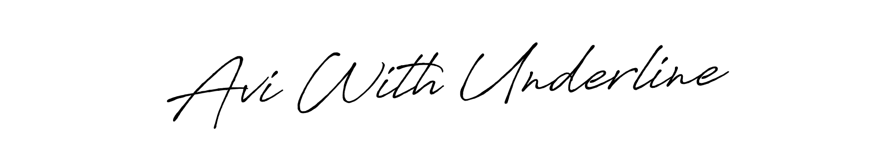 Avi With Underline stylish signature style. Best Handwritten Sign (Antro_Vectra_Bolder) for my name. Handwritten Signature Collection Ideas for my name Avi With Underline. Avi With Underline signature style 7 images and pictures png