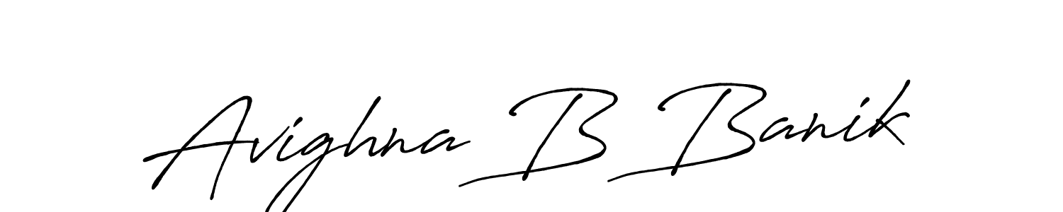 Make a beautiful signature design for name Avighna B Banik. With this signature (Antro_Vectra_Bolder) style, you can create a handwritten signature for free. Avighna B Banik signature style 7 images and pictures png