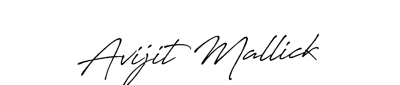 How to make Avijit Mallick name signature. Use Antro_Vectra_Bolder style for creating short signs online. This is the latest handwritten sign. Avijit Mallick signature style 7 images and pictures png