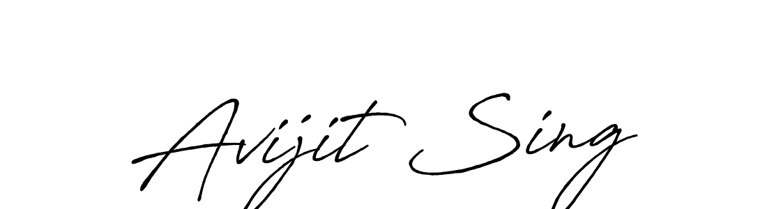 Use a signature maker to create a handwritten signature online. With this signature software, you can design (Antro_Vectra_Bolder) your own signature for name Avijit Sing. Avijit Sing signature style 7 images and pictures png
