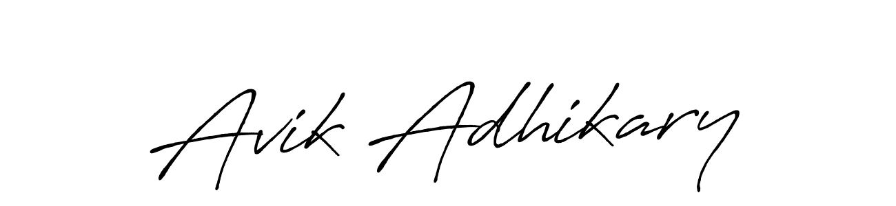 Design your own signature with our free online signature maker. With this signature software, you can create a handwritten (Antro_Vectra_Bolder) signature for name Avik Adhikary. Avik Adhikary signature style 7 images and pictures png