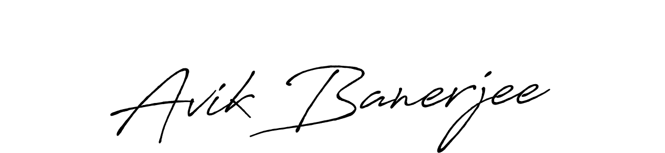 Make a beautiful signature design for name Avik Banerjee. With this signature (Antro_Vectra_Bolder) style, you can create a handwritten signature for free. Avik Banerjee signature style 7 images and pictures png