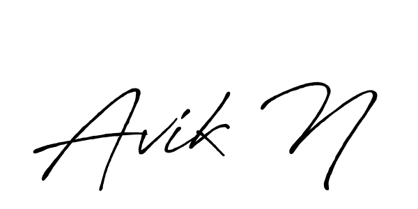 The best way (Antro_Vectra_Bolder) to make a short signature is to pick only two or three words in your name. The name Avik N include a total of six letters. For converting this name. Avik N signature style 7 images and pictures png