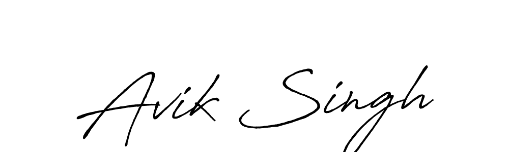 Use a signature maker to create a handwritten signature online. With this signature software, you can design (Antro_Vectra_Bolder) your own signature for name Avik Singh. Avik Singh signature style 7 images and pictures png