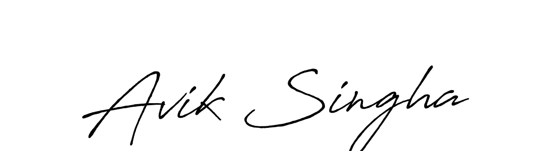 Avik Singha stylish signature style. Best Handwritten Sign (Antro_Vectra_Bolder) for my name. Handwritten Signature Collection Ideas for my name Avik Singha. Avik Singha signature style 7 images and pictures png
