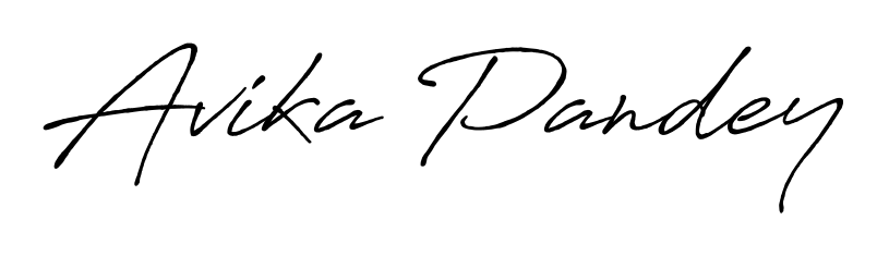 Designed for modern professionals: Avika Pandey name signature crafted with Antro_Vectra_Bolder script. Ready for digital PDF workflows. Avika Pandey signature style 7 images and pictures png