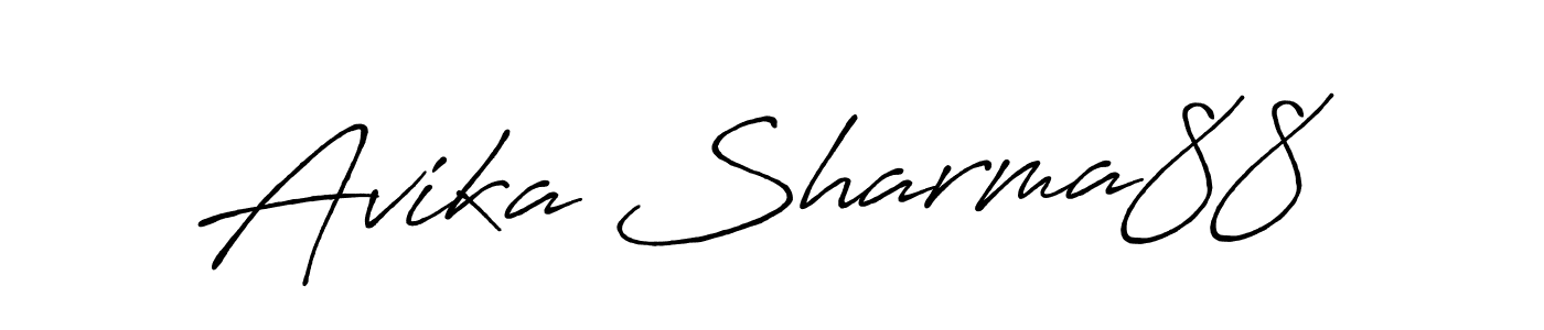 Use a signature maker to create a handwritten signature online. With this signature software, you can design (Antro_Vectra_Bolder) your own signature for name Avika Sharma88. Avika Sharma88 signature style 7 images and pictures png