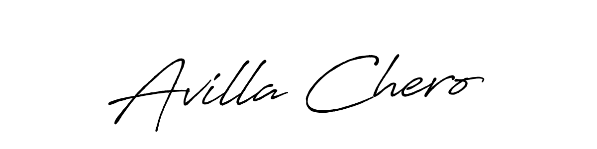 How to make Avilla Chero name signature. Use Antro_Vectra_Bolder style for creating short signs online. This is the latest handwritten sign. Avilla Chero signature style 7 images and pictures png