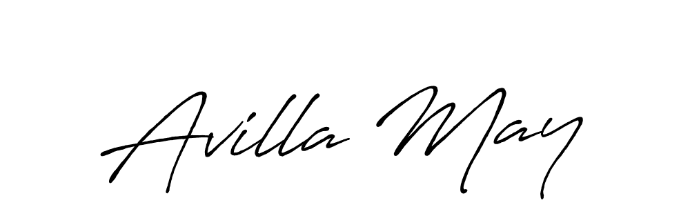 How to make Avilla May name signature. Use Antro_Vectra_Bolder style for creating short signs online. This is the latest handwritten sign. Avilla May signature style 7 images and pictures png