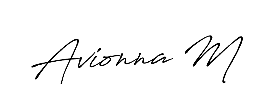 Make a beautiful signature design for name Avionna M. With this signature (Antro_Vectra_Bolder) style, you can create a handwritten signature for free. Avionna M signature style 7 images and pictures png
