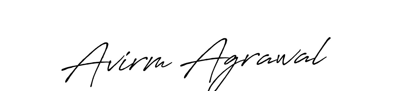 How to make Avirm Agrawal name signature. Use Antro_Vectra_Bolder style for creating short signs online. This is the latest handwritten sign. Avirm Agrawal signature style 7 images and pictures png