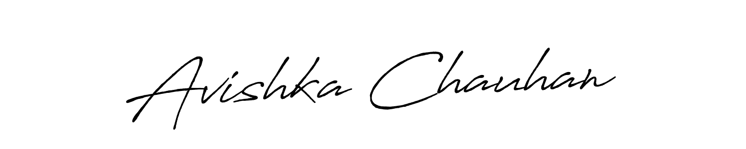 Make a beautiful signature design for name Avishka Chauhan. With this signature (Antro_Vectra_Bolder) style, you can create a handwritten signature for free. Avishka Chauhan signature style 7 images and pictures png