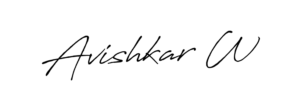 How to make Avishkar W signature? Antro_Vectra_Bolder is a professional autograph style. Create handwritten signature for Avishkar W name. Avishkar W signature style 7 images and pictures png