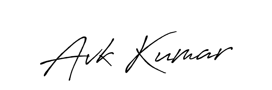 Design your own signature with our free online signature maker. With this signature software, you can create a handwritten (Antro_Vectra_Bolder) signature for name Avk Kumar. Avk Kumar signature style 7 images and pictures png