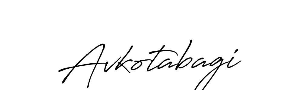 Make a beautiful signature design for name Avkotabagi. With this signature (Antro_Vectra_Bolder) style, you can create a handwritten signature for free. Avkotabagi signature style 7 images and pictures png