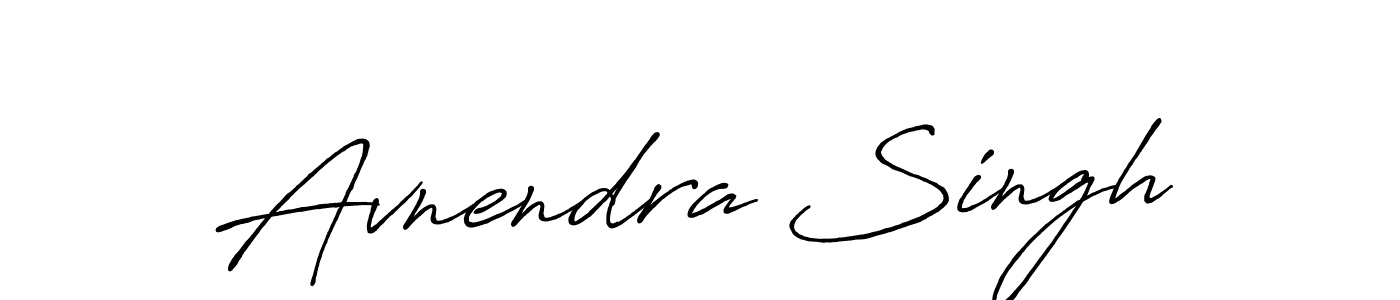 How to make Avnendra Singh name signature. Use Antro_Vectra_Bolder style for creating short signs online. This is the latest handwritten sign. Avnendra Singh signature style 7 images and pictures png