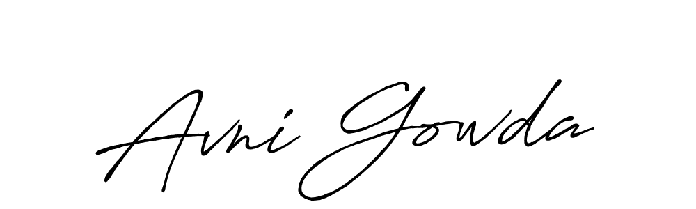 Similarly Antro_Vectra_Bolder is the best handwritten signature design. Signature creator online .You can use it as an online autograph creator for name Avni Gowda. Avni Gowda signature style 7 images and pictures png