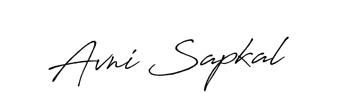 Create a beautiful signature design for name Avni Sapkal. With this signature (Antro_Vectra_Bolder) fonts, you can make a handwritten signature for free. Avni Sapkal signature style 7 images and pictures png