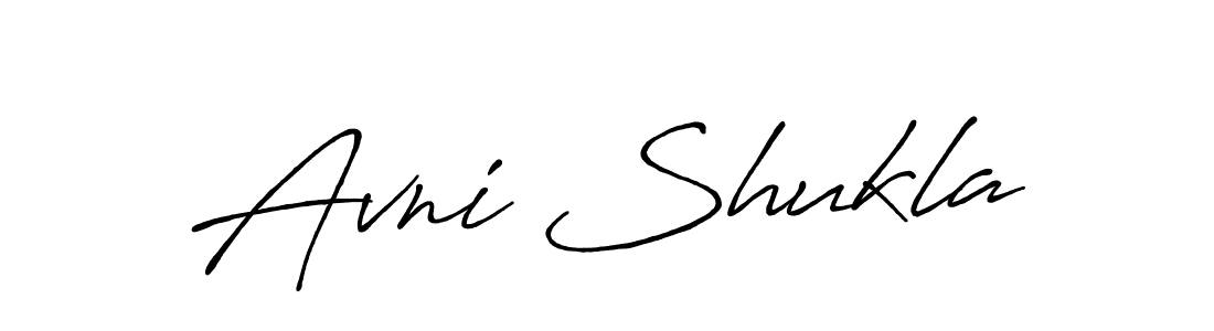 Avni Shukla stylish signature style. Best Handwritten Sign (Antro_Vectra_Bolder) for my name. Handwritten Signature Collection Ideas for my name Avni Shukla. Avni Shukla signature style 7 images and pictures png