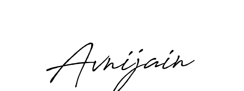 How to make Avnijain name signature. Use Antro_Vectra_Bolder style for creating short signs online. This is the latest handwritten sign. Avnijain signature style 7 images and pictures png