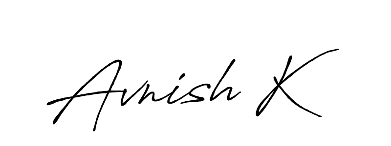 How to make Avnish K signature? Antro_Vectra_Bolder is a professional autograph style. Create handwritten signature for Avnish K name. Avnish K signature style 7 images and pictures png