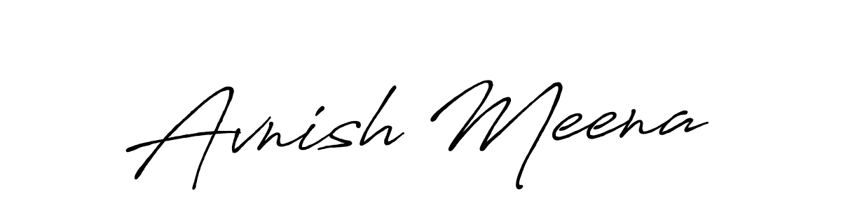 Similarly Antro_Vectra_Bolder is the best handwritten signature design. Signature creator online .You can use it as an online autograph creator for name Avnish Meena. Avnish Meena signature style 7 images and pictures png