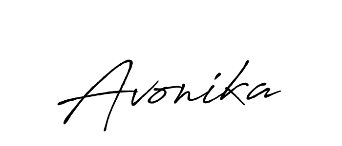 Use a signature maker to create a handwritten signature online. With this signature software, you can design (Antro_Vectra_Bolder) your own signature for name Avonika. Avonika signature style 7 images and pictures png