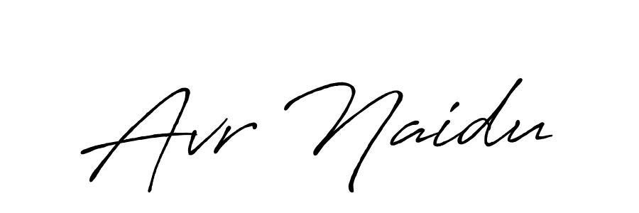 How to make Avr Naidu name signature. Use Antro_Vectra_Bolder style for creating short signs online. This is the latest handwritten sign. Avr Naidu signature style 7 images and pictures png