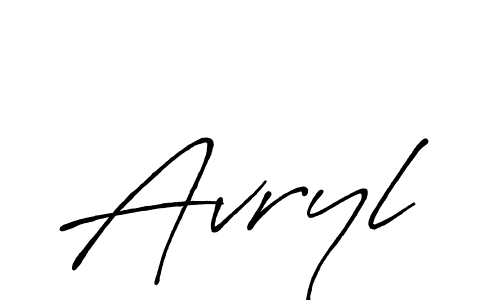 Make a beautiful signature design for name Avryl. With this signature (Antro_Vectra_Bolder) style, you can create a handwritten signature for free. Avryl signature style 7 images and pictures png