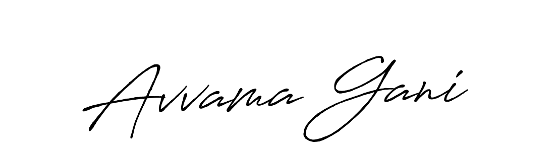 How to make Avvama Gani name signature. Use Antro_Vectra_Bolder style for creating short signs online. This is the latest handwritten sign. Avvama Gani signature style 7 images and pictures png