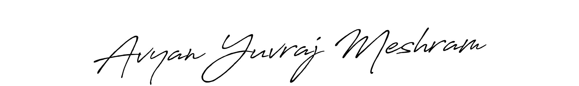 This is the best signature style for the Avyan Yuvraj Meshram name. Also you like these signature font (Antro_Vectra_Bolder). Mix name signature. Avyan Yuvraj Meshram signature style 7 images and pictures png
