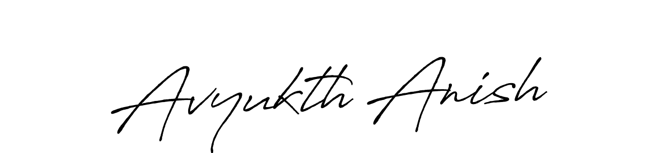 Create a beautiful signature design for name Avyukth Anish. With this signature (Antro_Vectra_Bolder) fonts, you can make a handwritten signature for free. Avyukth Anish signature style 7 images and pictures png