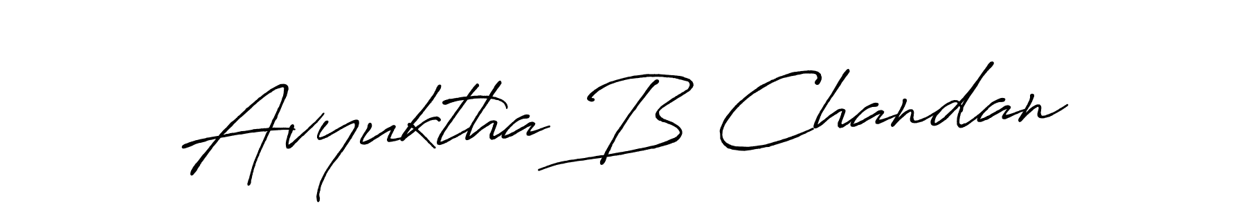Make a beautiful signature design for name Avyuktha B Chandan. With this signature (Antro_Vectra_Bolder) style, you can create a handwritten signature for free. Avyuktha B Chandan signature style 7 images and pictures png