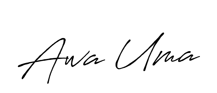 Create a beautiful signature design for name Awa Uma. With this signature (Antro_Vectra_Bolder) fonts, you can make a handwritten signature for free. Awa Uma signature style 7 images and pictures png