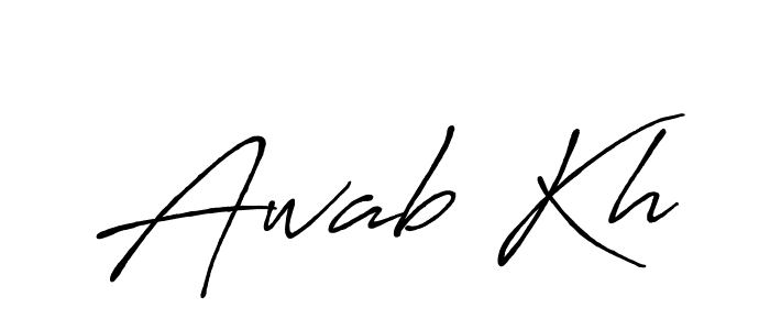 Create a beautiful signature design for name Awab Kh. With this signature (Antro_Vectra_Bolder) fonts, you can make a handwritten signature for free. Awab Kh signature style 7 images and pictures png