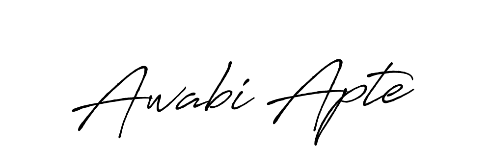 Create a beautiful signature design for name Awabi Apte. With this signature (Antro_Vectra_Bolder) fonts, you can make a handwritten signature for free. Awabi Apte signature style 7 images and pictures png