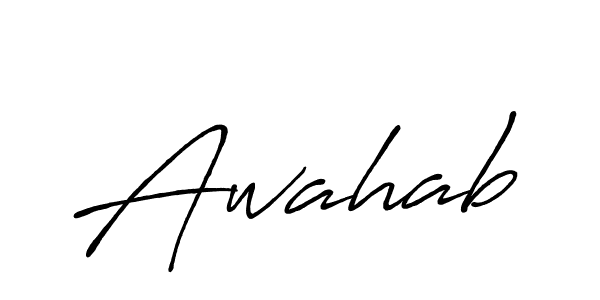The best way (Antro_Vectra_Bolder) to make a short signature is to pick only two or three words in your name. The name Awahab include a total of six letters. For converting this name. Awahab signature style 7 images and pictures png