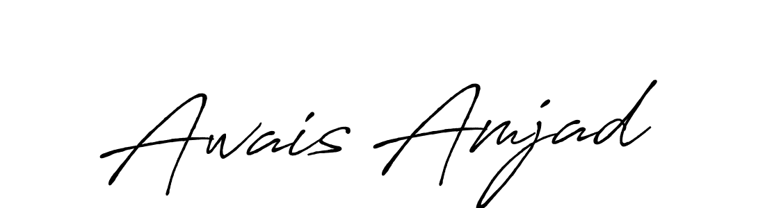 How to make Awais Amjad name signature. Use Antro_Vectra_Bolder style for creating short signs online. This is the latest handwritten sign. Awais Amjad signature style 7 images and pictures png