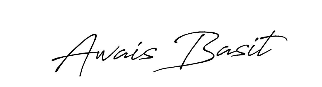 Make a beautiful signature design for name Awais Basit. With this signature (Antro_Vectra_Bolder) style, you can create a handwritten signature for free. Awais Basit signature style 7 images and pictures png