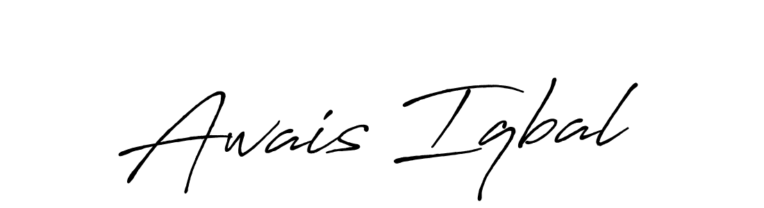Make a beautiful signature design for name Awais Iqbal. With this signature (Antro_Vectra_Bolder) style, you can create a handwritten signature for free. Awais Iqbal signature style 7 images and pictures png