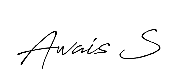 Make a beautiful signature design for name Awais S. With this signature (Antro_Vectra_Bolder) style, you can create a handwritten signature for free. Awais S signature style 7 images and pictures png