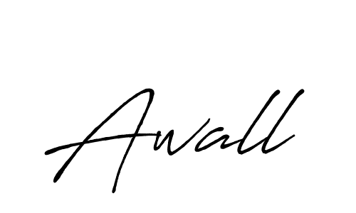 Create a beautiful signature design for name Awall. With this signature (Antro_Vectra_Bolder) fonts, you can make a handwritten signature for free. Awall signature style 7 images and pictures png