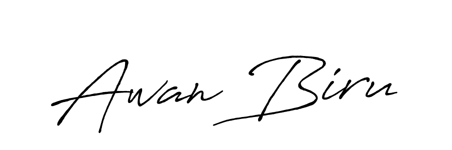 How to make Awan Biru name signature. Use Antro_Vectra_Bolder style for creating short signs online. This is the latest handwritten sign. Awan Biru signature style 7 images and pictures png