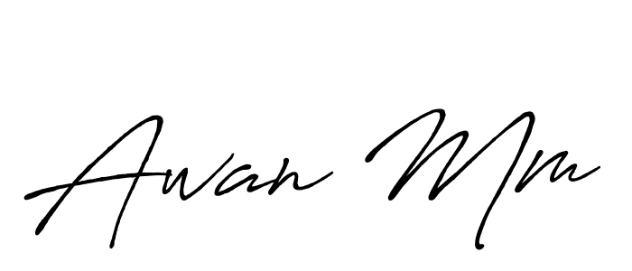 Create a beautiful signature design for name Awan Mm. With this signature (Antro_Vectra_Bolder) fonts, you can make a handwritten signature for free. Awan Mm signature style 7 images and pictures png