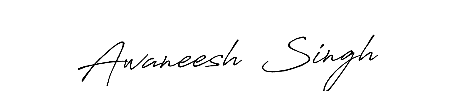 The best way (Antro_Vectra_Bolder) to make a short signature is to pick only two or three words in your name. The name Awaneesh  Singh include a total of six letters. For converting this name. Awaneesh  Singh signature style 7 images and pictures png