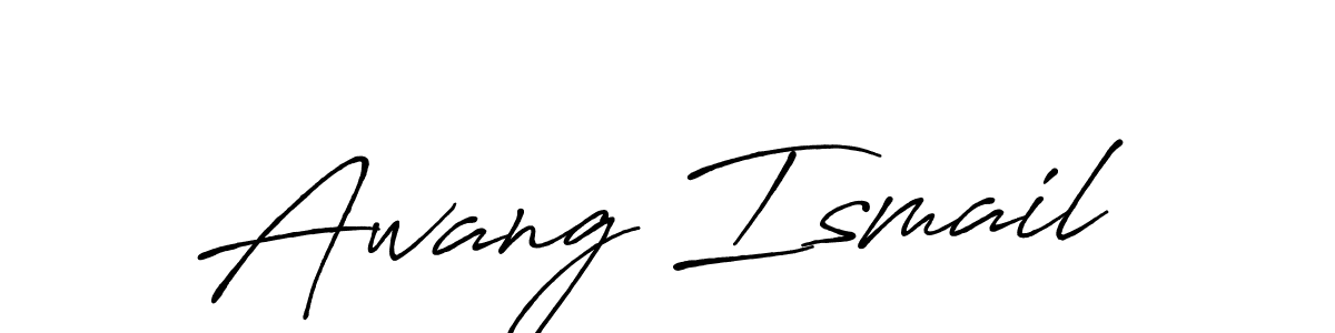 How to make Awang Ismail name signature. Use Antro_Vectra_Bolder style for creating short signs online. This is the latest handwritten sign. Awang Ismail signature style 7 images and pictures png